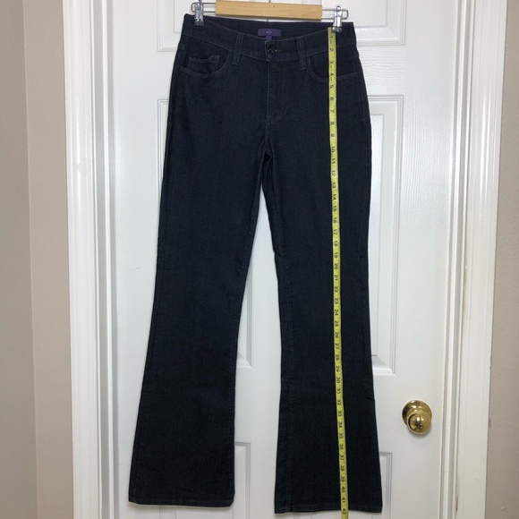 NYDJ Made in USA Stretchy Mid Rise Embellished Back Pockets Bootcut Dark Jeans 4 - Picture 15 of 16